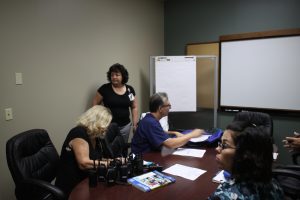 Group in office meeting