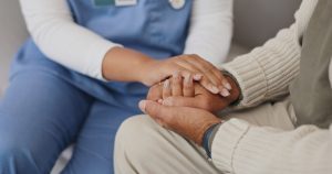 Senior,Care,,Support,Or,Nurse,Holding,Hands,With,Person