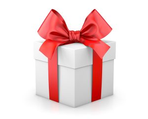 Christmas and New Year's Day , red gift box white background 3d rendering