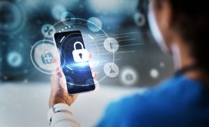 Nurse,,Phone,Or,Healthcare,In,Medical,Cybersecurity,