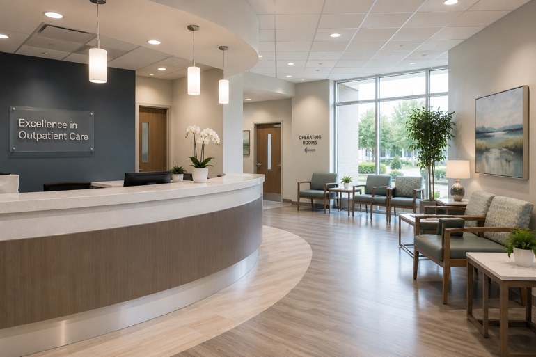 Modern ambulatory surgery center reception area