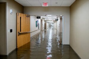 hospital floor flooded