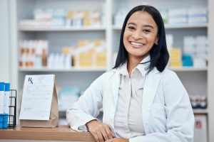 Pharmacy,Portrait,,Medicine,Package,And,Pharmacist,In,Drugs,Store,,Pharmaceutical